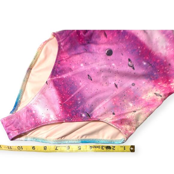 Wildfox Pink Space Cadet Galaxy Blue Print One Piece Tie Dye Festival NWT Small - Picture 10 of 14